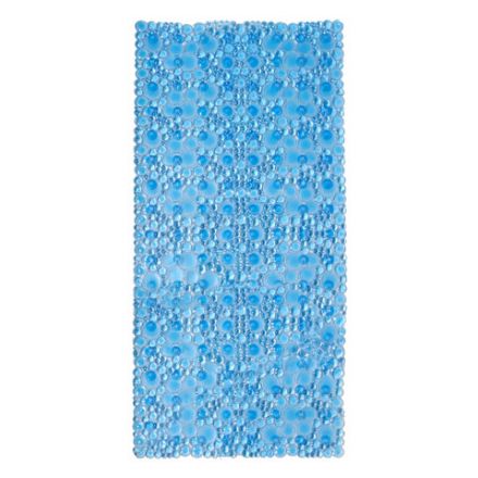 Коврик для ванны противоскользящий 88х40 см, "Пузыри", прозрачно-голубой, ПВХ, присоски, PRIMILA (ПРИМИЛА), 700365