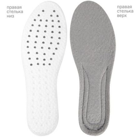 Стельки для обуви ЗИМНИЕ УТЕПЛЕННЫЕ, материал PU PRO, размер RU 39-44 / EU 40-45, с линиями выреза, SHEGRA (ШЕГРА), 700758