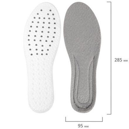 Стельки для обуви ЗИМНИЕ УТЕПЛЕННЫЕ, материал PU PRO, размер RU 39-44 / EU 40-45, с линиями выреза, SHEGRA (ШЕГРА), 700758