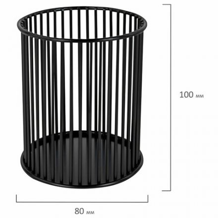 Органайзер-стаканчик для косметики и мелочей MONTE VITA (МОНТЕ ВИТА), металлический, 100х80 мм, черный, 272485