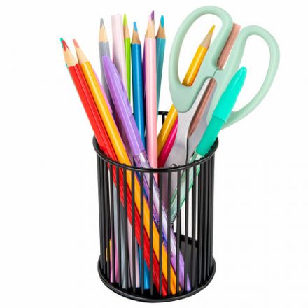 Органайзер-стаканчик для косметики и мелочей MONTE VITA (МОНТЕ ВИТА), металлический, 100х80 мм, черный, 272485