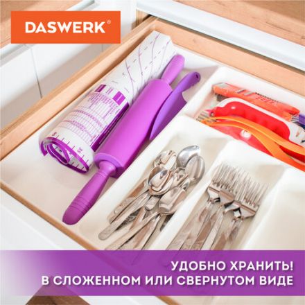 Коврики силиконовые для выпечки 4 в 1: Коврики 30х40 см / 46х66 см, Нож 24 см, Скалка, DASWERK (ДАСВЕРК), 608429