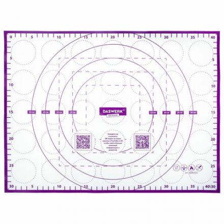 Коврики силиконовые для выпечки 4 в 1: Коврики 30х40 см / 46х66 см, Нож 24 см, Скалка, DASWERK (ДАСВЕРК), 608429