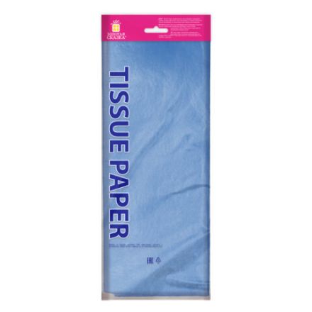 Цветная бумага ТИШЬЮ 17 г/м2, 50х66 см, 10 листов, голубой цвет, ЗОЛОТАЯ СКАЗКА, 116478