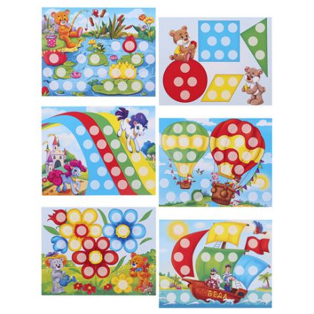 Мозаика пластиковая в чемодане "Мозайкин", 48 деталей ширина 3 см, 16 карточек, РК, И-7495 Мозаика пластиковая в чемодане "Мозайкин", 48 деталей ширина 3 см, 16 карточек, РК, И-7495