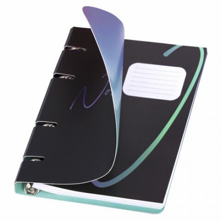 Тетрадь на кольцах А5 160х212 мм, 120 листов, картон, выборочный лак, клетка, BRAUBERG, "Notebook", 404732 Тетрадь на кольцах А5 160х212 мм, 120 листов, картон, выборочный лак, клетка, BRAUBERG, "Notebook", 404732