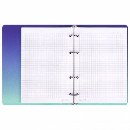 Тетрадь на кольцах А5 160х212 мм, 120 листов, картон, выборочный лак, клетка, BRAUBERG, "Notebook", 404732 Тетрадь на кольцах А5 160х212 мм, 120 листов, картон, выборочный лак, клетка, BRAUBERG, "Notebook", 404732