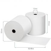 Чековая лента из термобумаги Promega jet 80 мм (диаметр 80 мм, намотка 84-85 м, втулка 12 мм, 8 штук в упаковке)