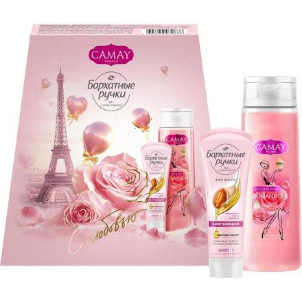 Подарочный набор Camay+Бархатные ручки женский гель для душа и крем для рук