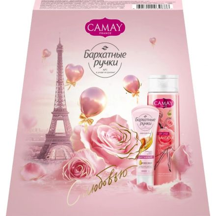 Подарочный набор Camay+Бархатные ручки женский гель для душа и крем для рук