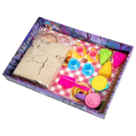 Набор кинетического песка 3 кг, "ВЕСЕЛОЕ ЧАЕПИТИЕ", песочница, игрушки, формочки, BRAUBERG KIDS, 666213