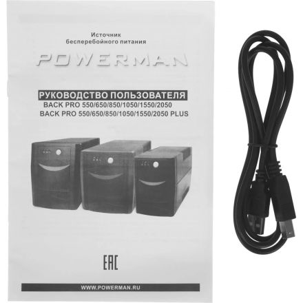 ИБП POWERMAN Back Pro 850 PLUS, line-interactive, USB, 850VA, 480W