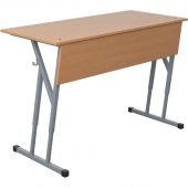 Парта MET_Комус Стол ученический 2-местный 3-7р.г. бук/серый