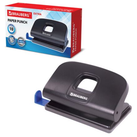 Дырокол BRAUBERG "Extra", до 10 листов, черный, 229090 Дырокол BRAUBERG "Extra", до 10 листов, черный, 229090