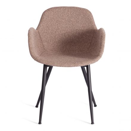 Кресло VALENTINO (mod. PC45-2) / 1 шт. в упаковке металл/экокожа/ткань, 55 х 58 х 81 см, Brown (коричневый)/чёрный