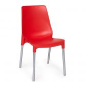 Стул GENIUS (mod 75) металл/пластик, 46x56x84cм, красный/ножки хром