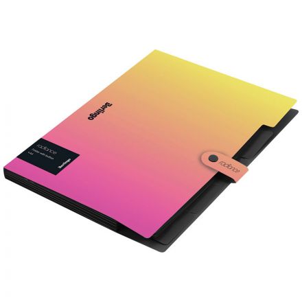 Папка 5 отделений Berlingo "Radiance", А4, 600мкм, на кнопке, желтый/розовый градиент Папка 5 отделений Berlingo "Radiance", А4, 600мкм, на кнопке, желтый/розовый градиент