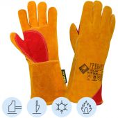 Краги спилковые Гренадер утепленные пятипалые желтые