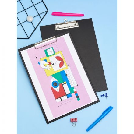 Папка-планшет Attache A4 картонная черная без крышки