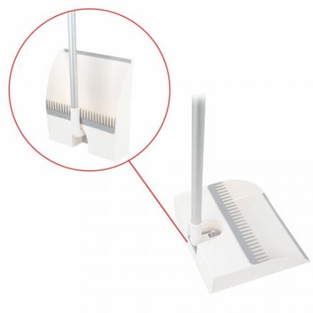 Совок для мусора с черенком 84 см + щетка с телескопическим черенком 63-108 см, магнитное крепление, бело-серый, DASWERK (ДАСВЕРК), 608950