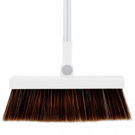 Совок для мусора с черенком 84 см + щетка с телескопическим черенком 63-108 см, магнитное крепление, бело-серый, DASWERK (ДАСВЕРК), 608950