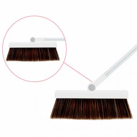 Совок для мусора с черенком 84 см + щетка с телескопическим черенком 63-108 см, магнитное крепление, бело-серый, DASWERK (ДАСВЕРК), 608950