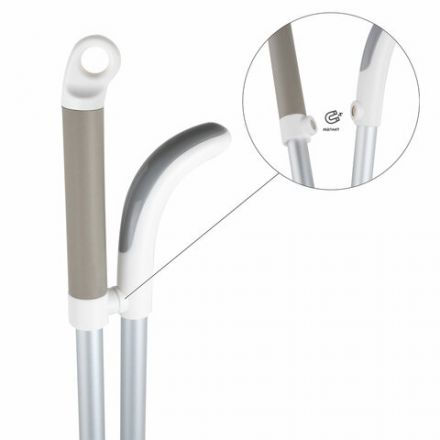 Совок для мусора с черенком 84 см + щетка с телескопическим черенком 63-108 см, магнитное крепление, бело-серый, DASWERK (ДАСВЕРК), 608950