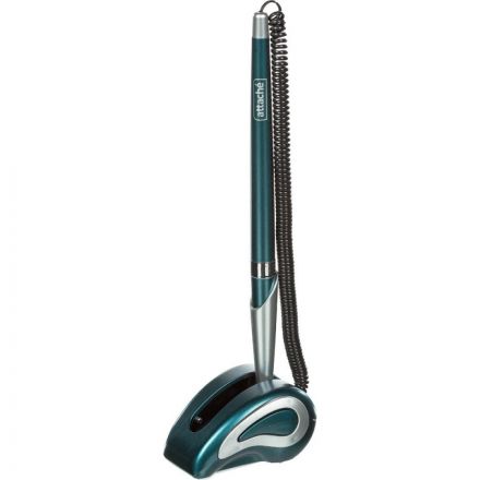 Ручка шариковая на синей подставке Attache синяя на липучке с пружиной (толщина линии 0.5 мм)