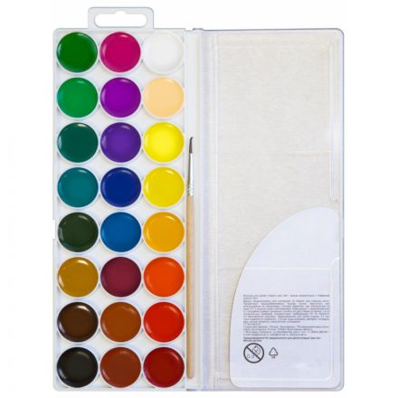 Краски акварельные Луч ZOO 24 цвета с/кистью, 29С 1727-08 Краски акварельные Луч ZOO 24 цвета с/кистью, 29С 1727-08