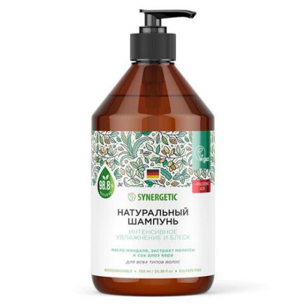 Шампунь 750 мл, SYNERGETIC "Интенсивное увлажнение и блеск", бессульфатный, 701750 Шампунь 750 мл, SYNERGETIC "Интенсивное увлажнение и блеск", бессульфатный, 701750