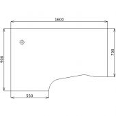 Стол Стиль криволинейный левый 2С.020 1600x900x750 New дуб