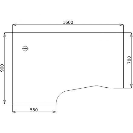 Стол Стиль криволинейный левый 2С.020 1600x900x750 New дуб