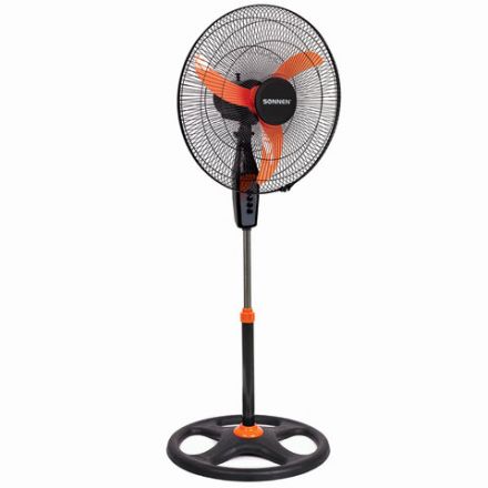 Вентилятор напольный, 3 режима, SONNEN TF-50W-45-А304, d=45 см, 50 Вт, черный, 454789, FS-45-A304