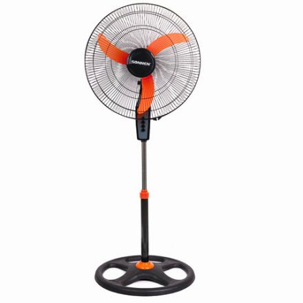 Вентилятор напольный, 3 режима, SONNEN TF-50W-45-А304, d=45 см, 50 Вт, черный, 454789, FS-45-A304