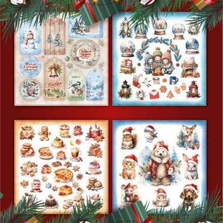 Бумага для скрапбукинга 30х30 см "Новогодний дизайн", двусторонняя, 12 листов, 180 г/м2, ОСТРОВ СОКРОВИЩ, 665438