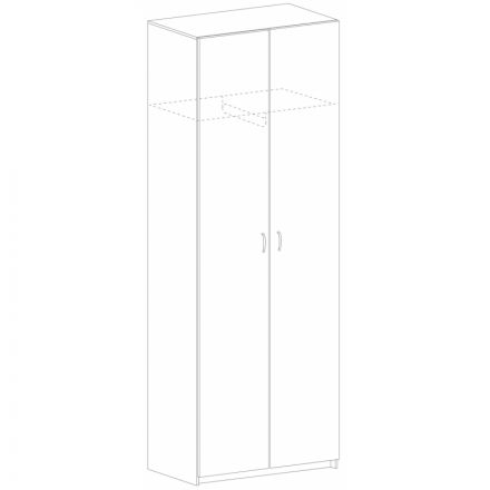 Шкаф для одежды СП-Бюджет 2555 (дуб шамони светлый/серый, 716х349х1810 мм)