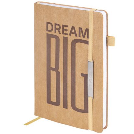 Ежедневник недатированный А5 138х213 мм BRAUBERG "BeStyle", под кожу, резинка, держатель, 160 л., песочный, 116216