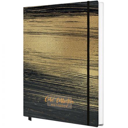 Блокнот Gold Collection А5 96л,клетка,картон,сшивка,резинка,черный Блокнот Gold Collection А5 96л,клетка,картон,сшивка,резинка,черный