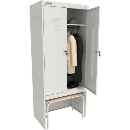 Шкаф для одежды металлический MZ_ШРК 22-800 ВСК с нишей под скамью