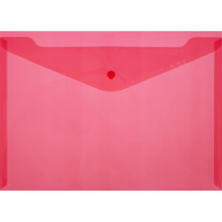 Папка-конверт на кнопке А4 красная 0.18 мм (10 штук в упаковке)