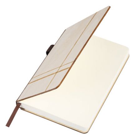 Ежедневник недатированный, А5, 145х210 мм, BRAUBERG "Natural", резинка-фиксатор, держатель для ручки, 160 л., деревянный, 117136