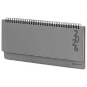 Планинг датированный 2026 305х140 мм BRAUBERG "Up", под кожу, серый, 117236