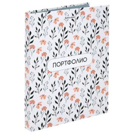 Папка-портфолио универсальная, 4 кольца, 20 файлов, 7БЦ матовая, BRAUBERG "Flowers", 117556 Папка-портфолио универсальная, 4 кольца, 20 файлов, 7БЦ матовая, BRAUBERG "Flowers", 117556
