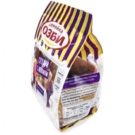 Сухари Семейка ОЗБИ с изюмом в сахаре, 300г 1269 Сухари Семейка ОЗБИ с изюмом в сахаре, 300г 1269