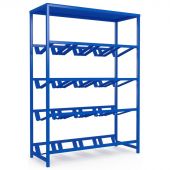 Стеллаж для воды Бомис-16П на 16 тар синий 1160x450x1590 мм