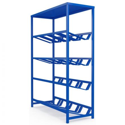 Стеллаж для воды Бомис-16П на 16 тар синий 1160x450x1590 мм