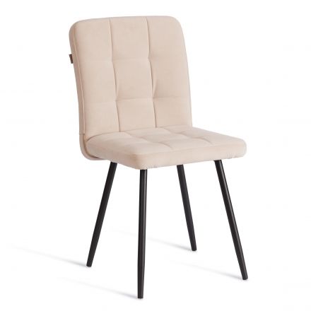 Стул обеденный Medeo LT, флок , бежевый/черный, 7, 45х56х89 см