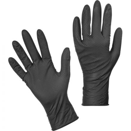 Перчатки одноразовые нитрил Steel Grip цв.черный (50 пар/уп)р.XL,ПС