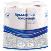 Полотенца бумажные в рулонах OfficeClean "Premium", 3-слойные, 11м/рул., тиснение, белые, 4шт. Полотенца бумажные в рулонах OfficeClean "Premium", 3-слойные, 11м/рул., тиснение, белые, 4шт.
