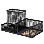 Подставка-органайзер для письм.и канц.прин,3 от,м сетка,чер,215x75x53мм